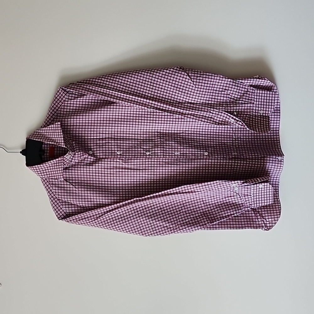 Isaia 42/16.5 red/white plaid